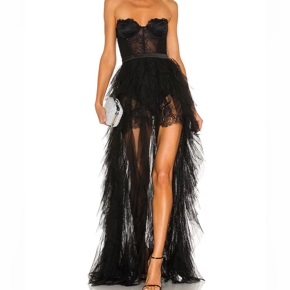 For Love and Lemons X REVOLVE Bustier Gown in Black